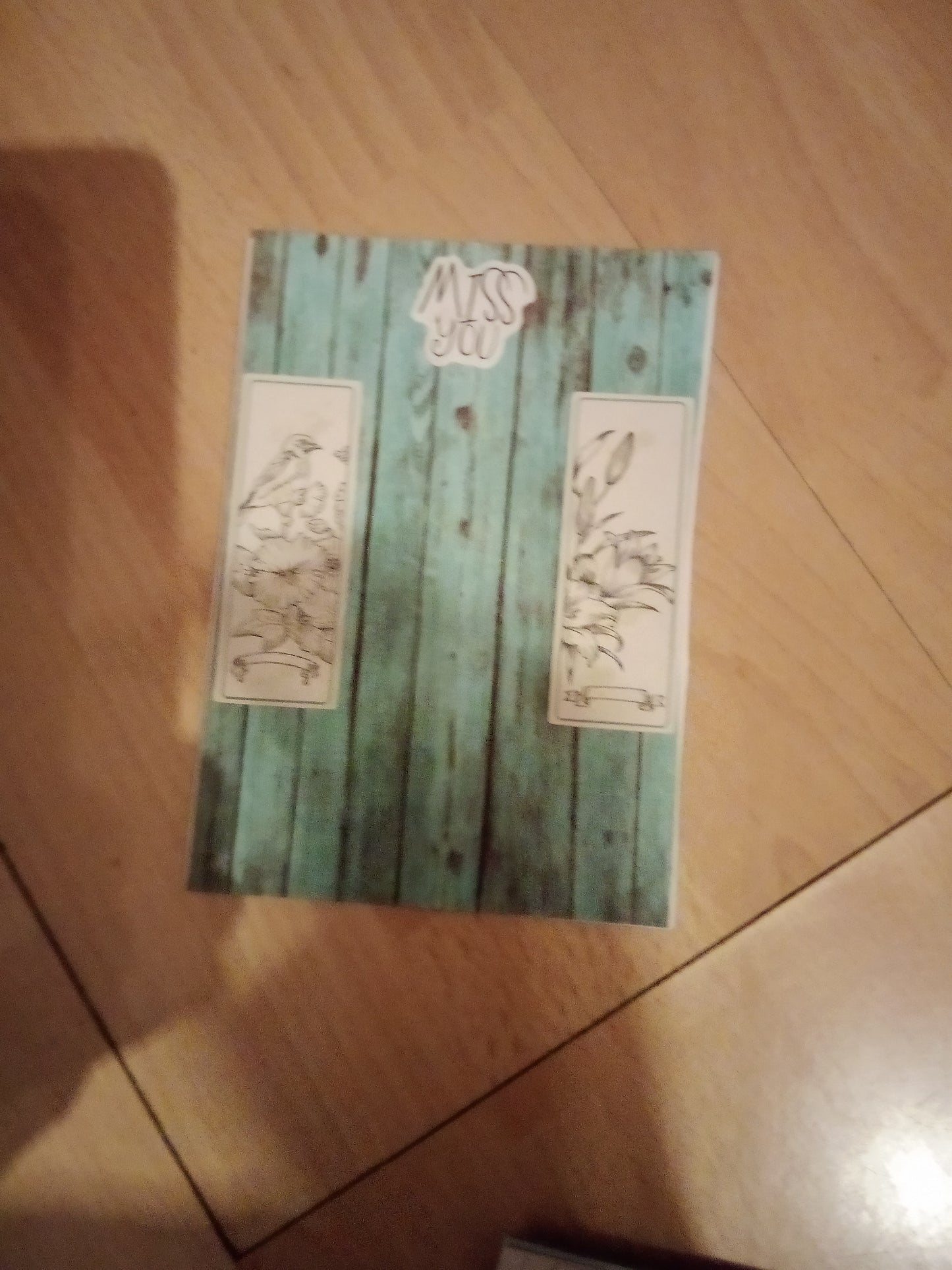 Selbstgemachte Karte „Miss You“ – 12x17 cm, liebevoll gestaltet