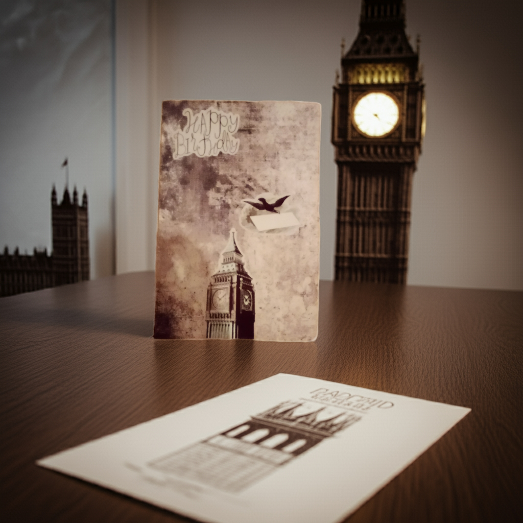 Selbst gestaltete Karte Happy Birthday  London 12x17