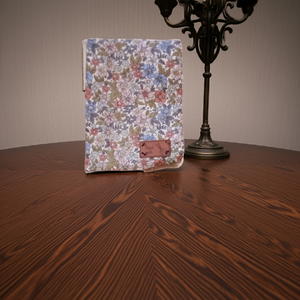 Buchhülle 15x20 cm – Blumenmuster, handgemacht & stilvoll